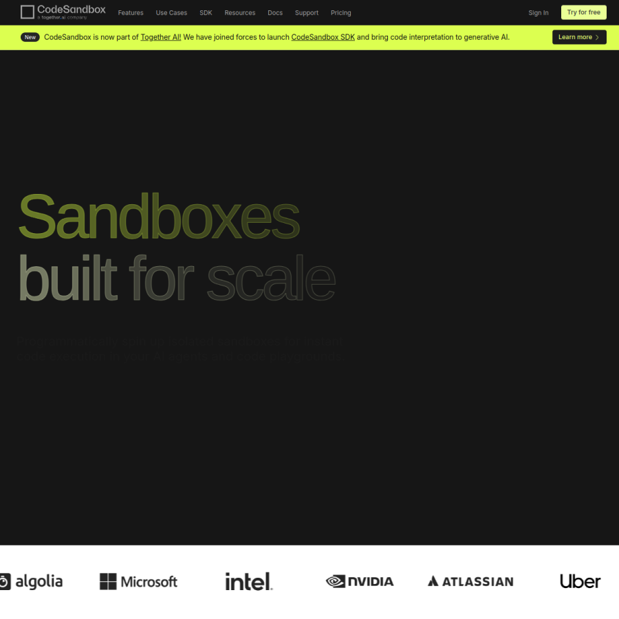 codesandbox.io homepage screenshot
