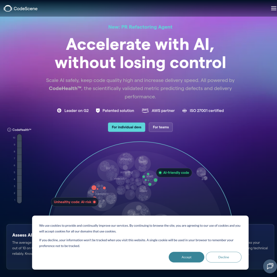 codescene.com homepage screenshot