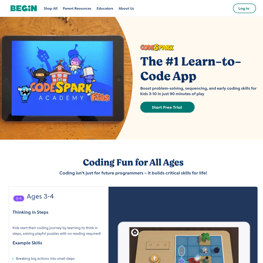 codespark.com homepage screenshot