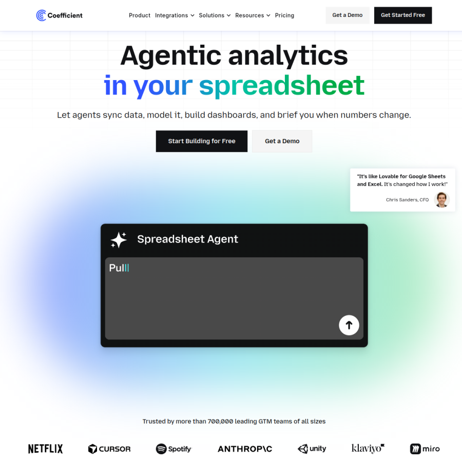 coefficient.io homepage screenshot