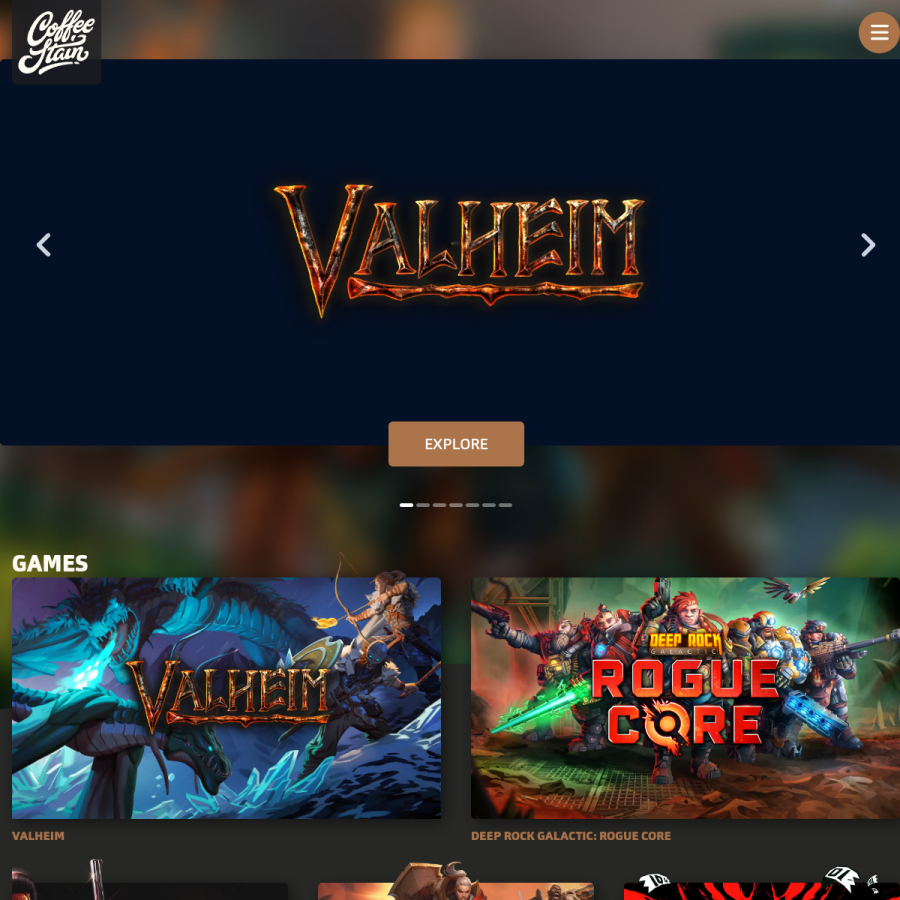 coffeestain.com homepage screenshot