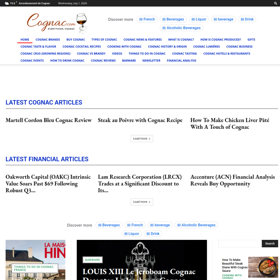 cognac.com homepage screenshot