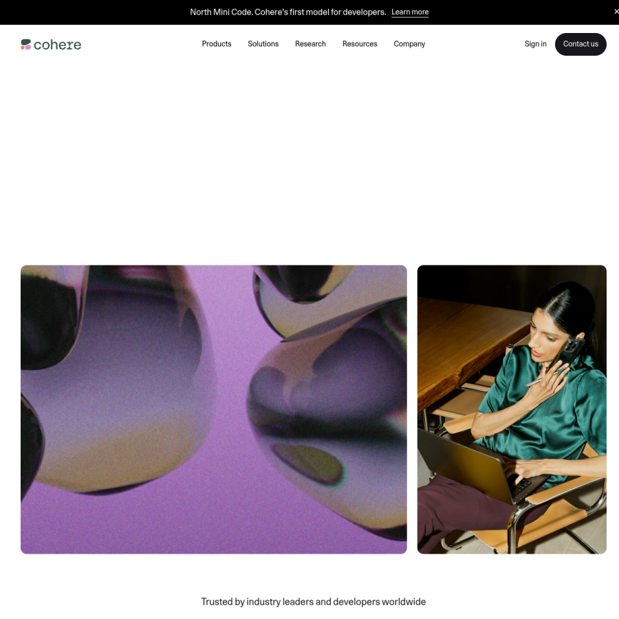 cohere.com homepage screenshot