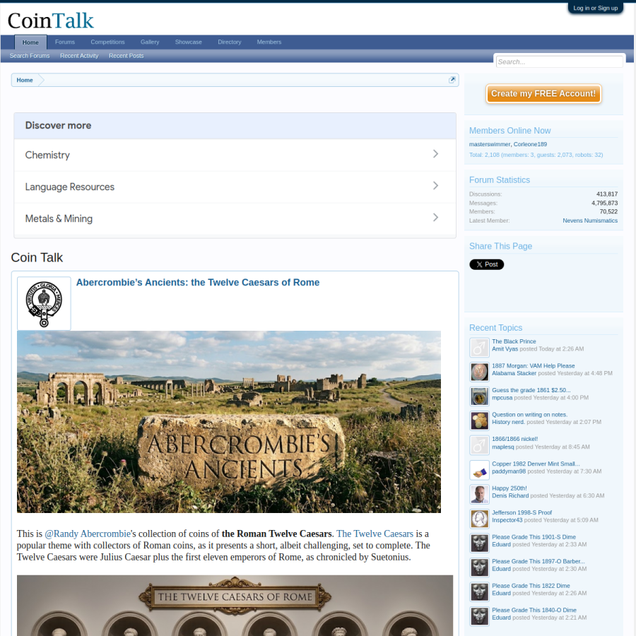 cointalk.com homepage screenshot