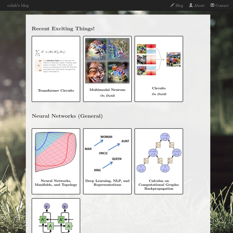 colah.github.io homepage screenshot