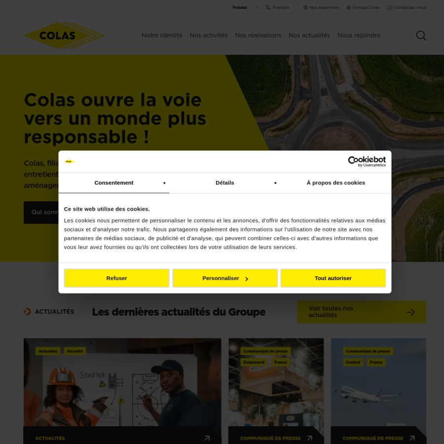 colas.com homepage screenshot