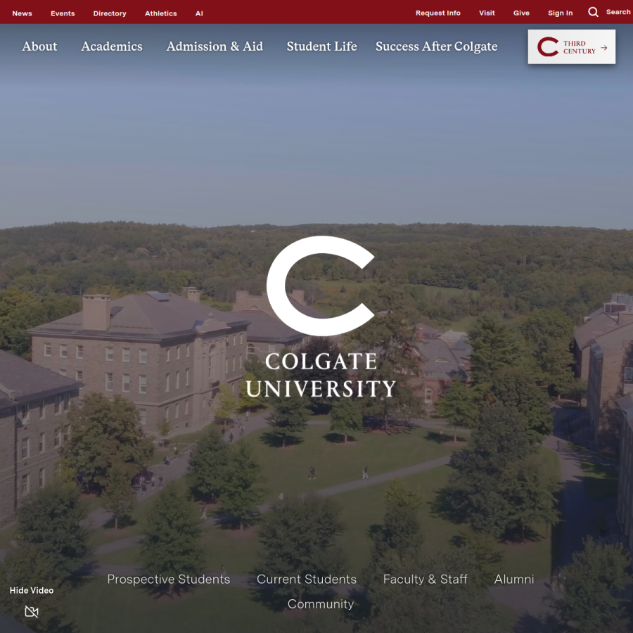 colgate.edu homepage screenshot