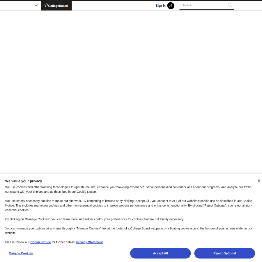 collegeboard.org homepage screenshot