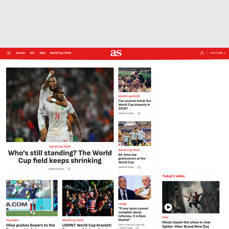 colombia.as.com homepage screenshot
