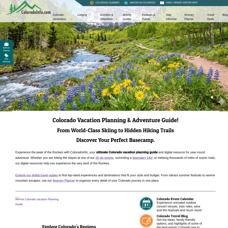 coloradoinfo.com homepage screenshot