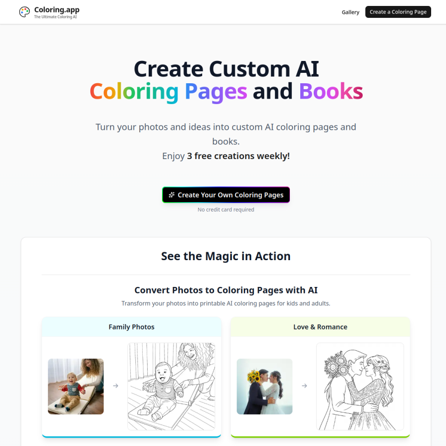 coloring.app homepage screenshot