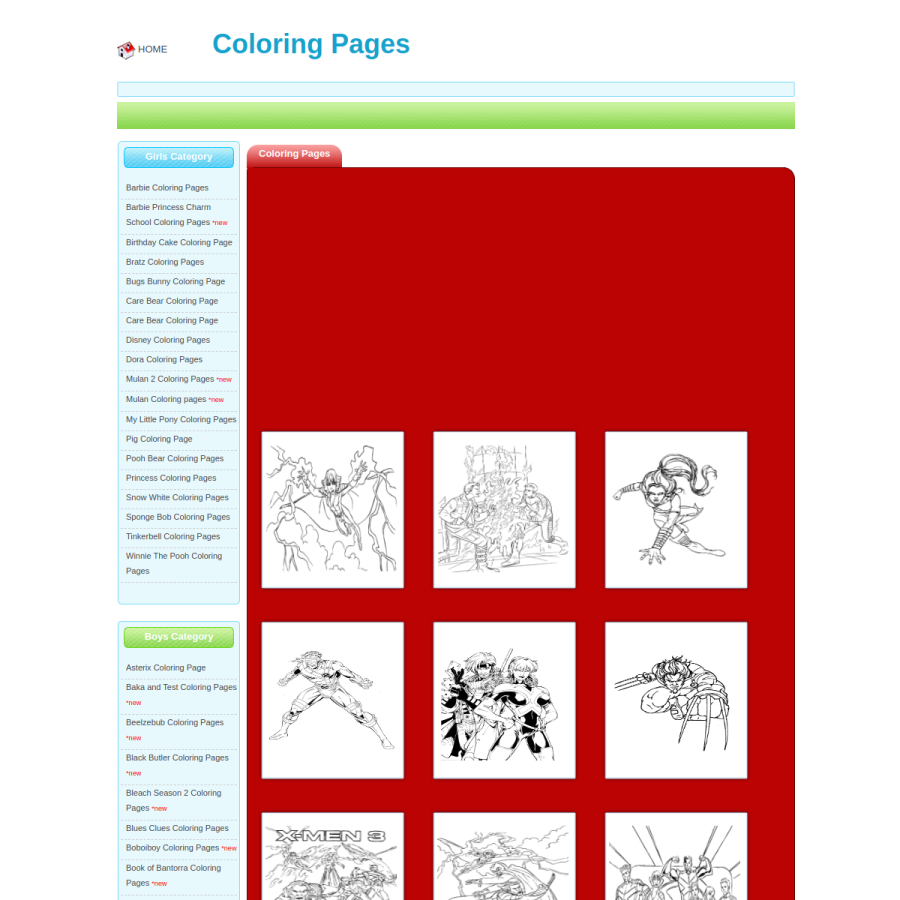 coloringpages.in homepage screenshot