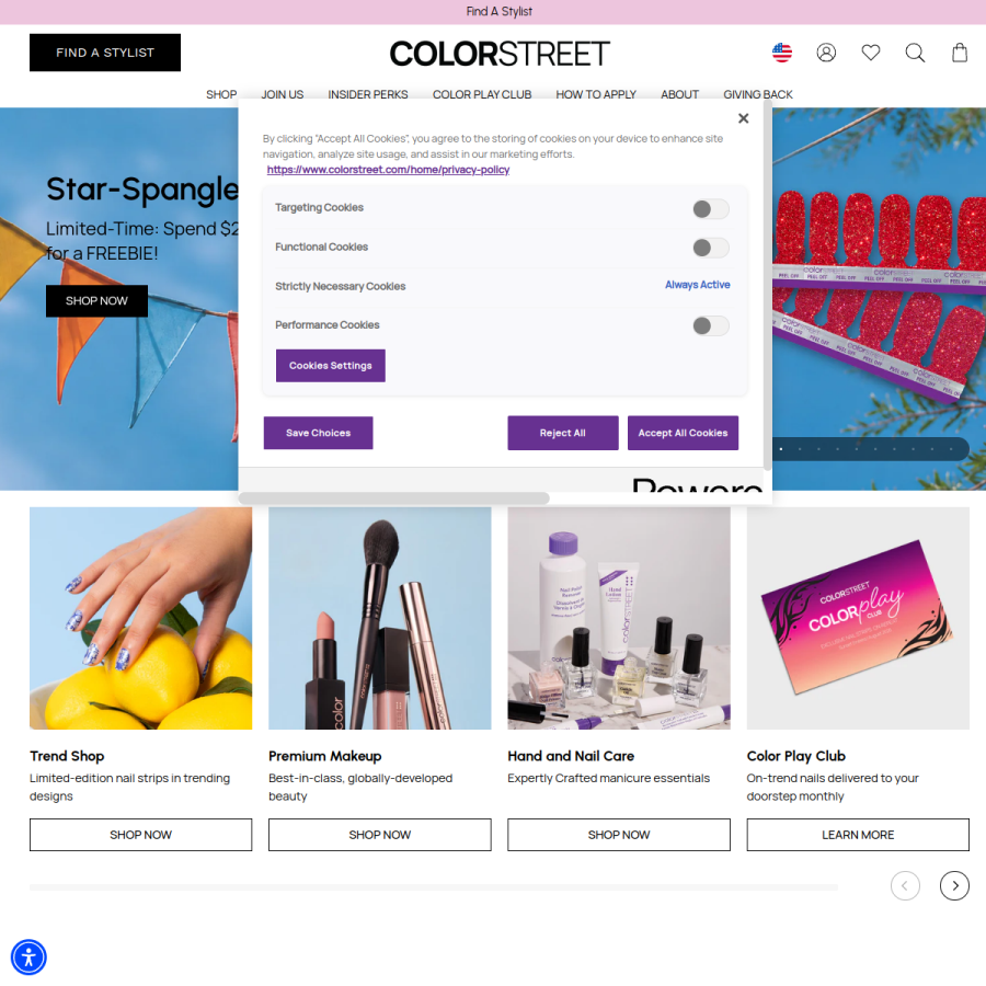colorstreet.com homepage screenshot