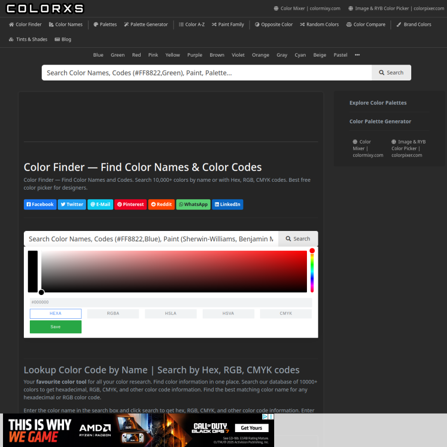 colorxs.com homepage screenshot