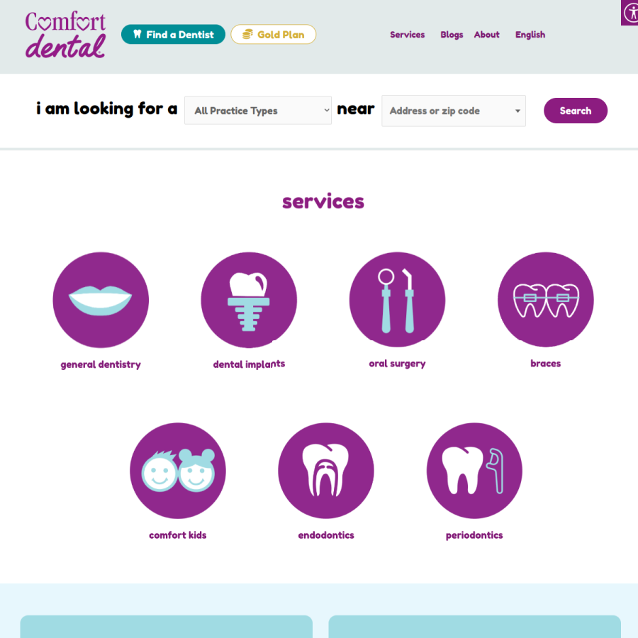 comfortdental.com homepage screenshot