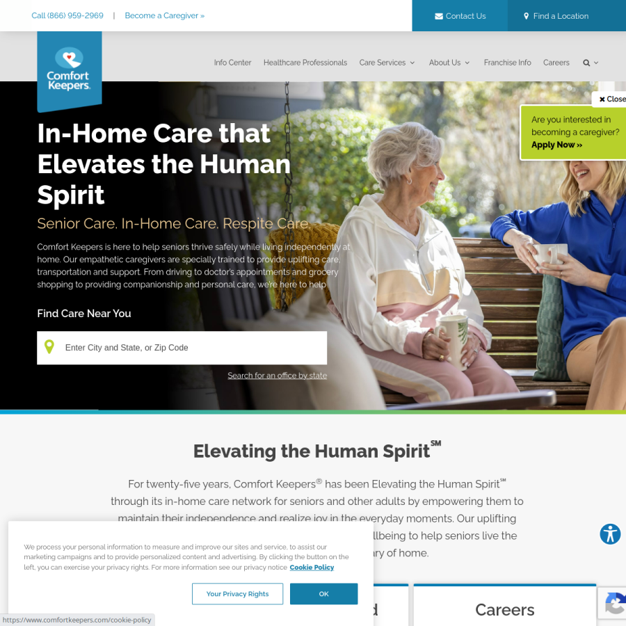 comfortkeepers.com homepage screenshot