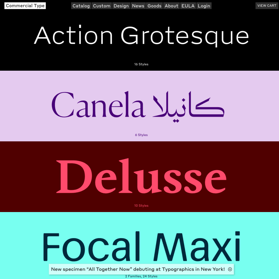 commercialtype.com homepage screenshot