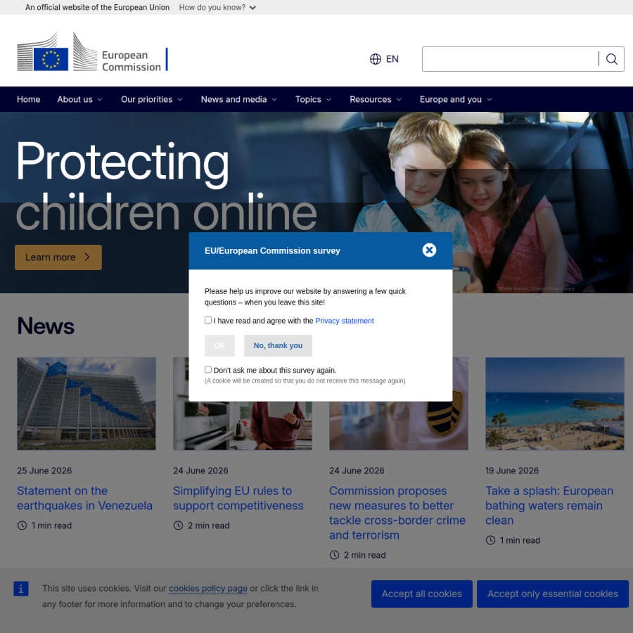 commission.europa.eu homepage screenshot