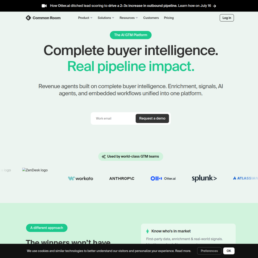 commonroom.io homepage screenshot