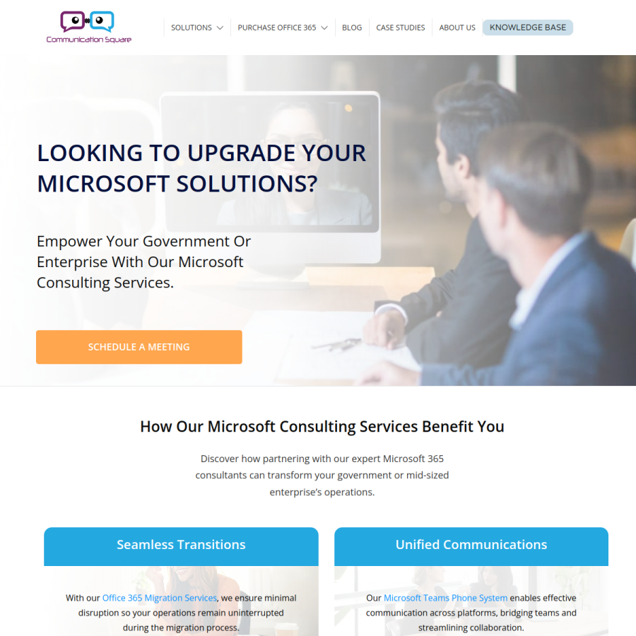communicationsquare.com homepage screenshot