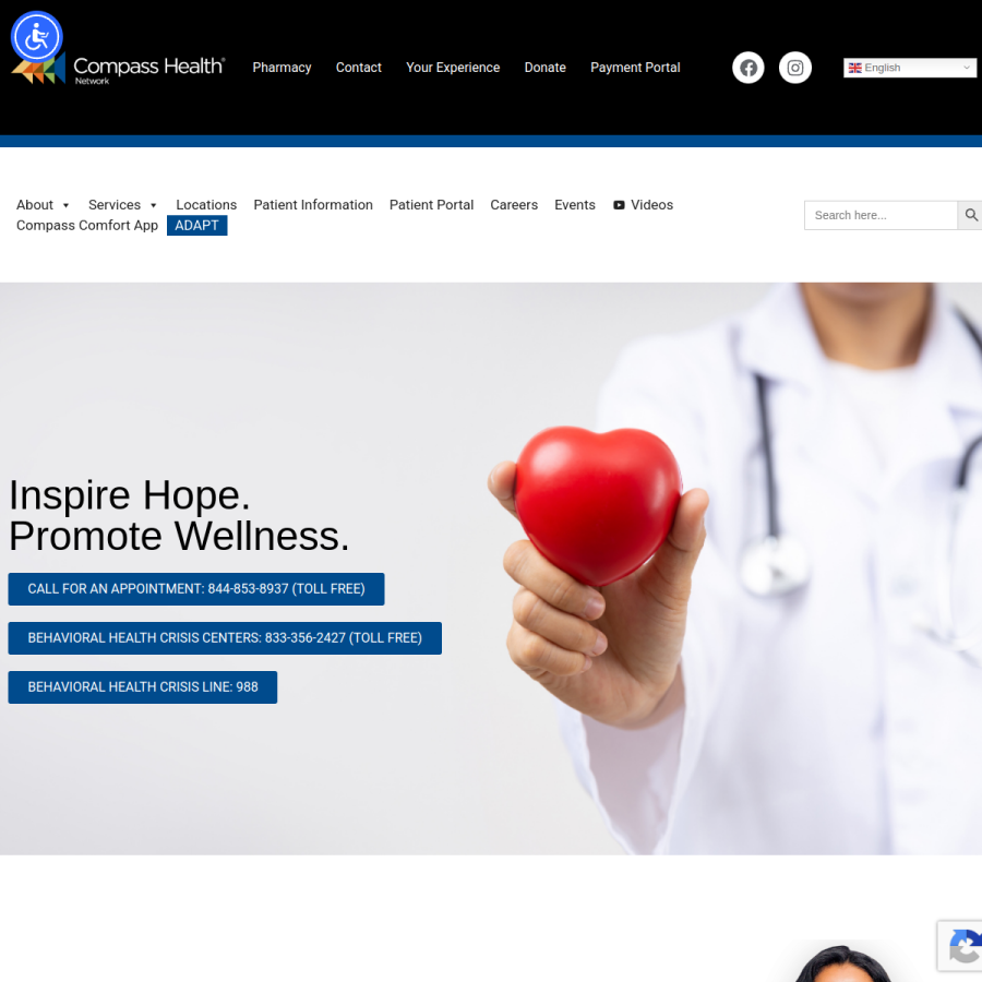 compasshealthnetwork.org homepage screenshot