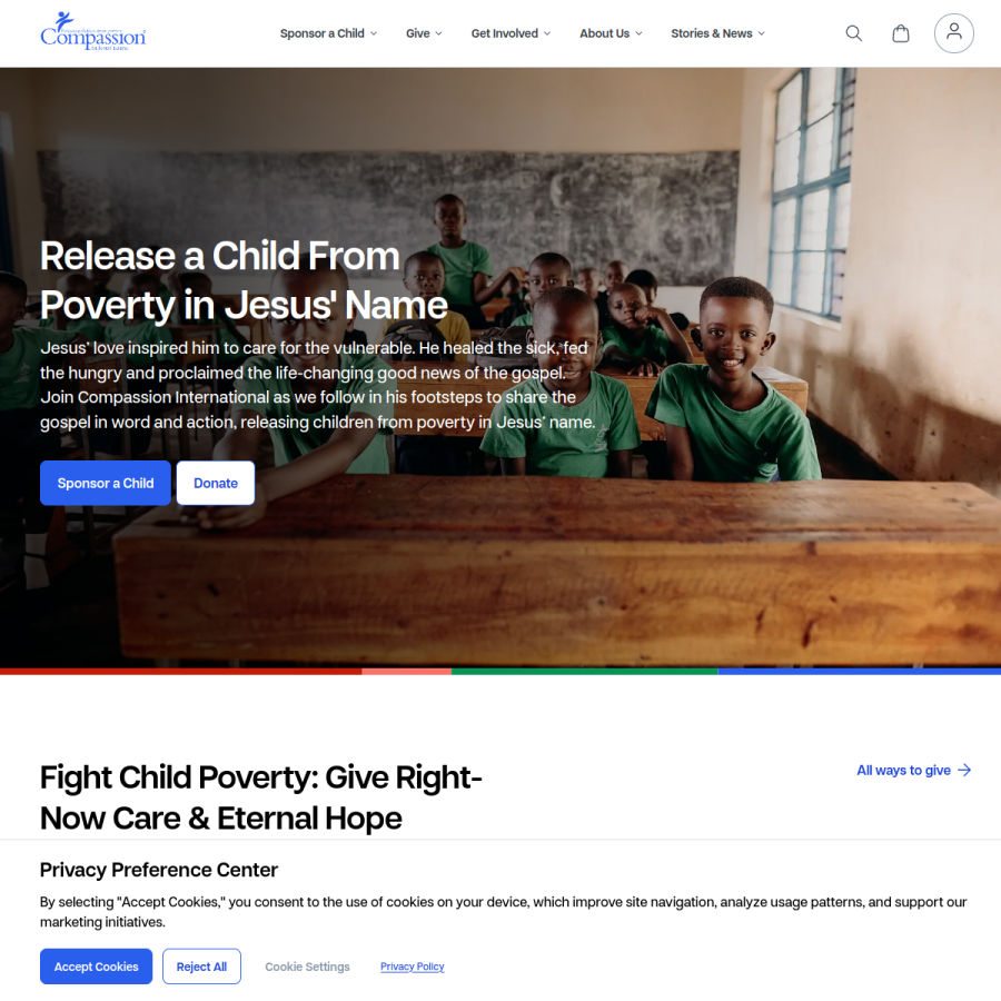 compassion.com homepage screenshot