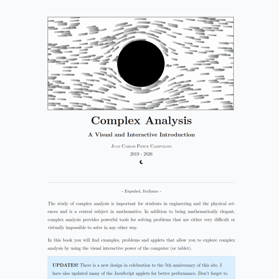 complex-analysis.com homepage screenshot