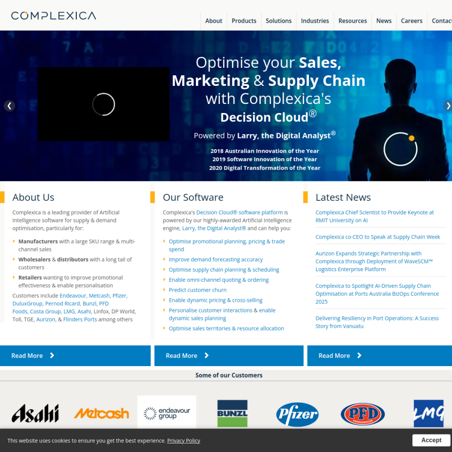 complexica.com homepage screenshot
