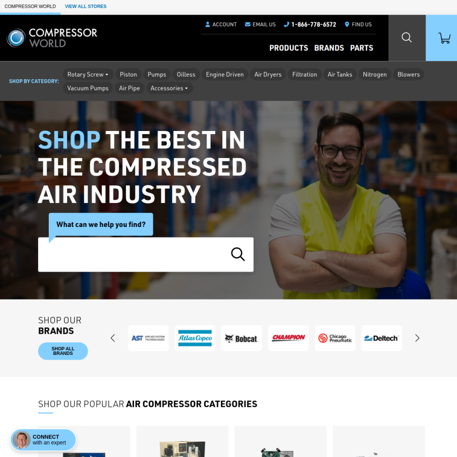 compressorworld.com homepage screenshot