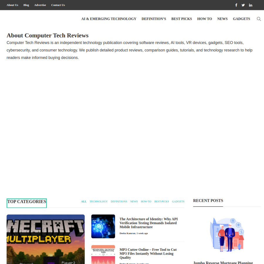 computertechreviews.com homepage screenshot