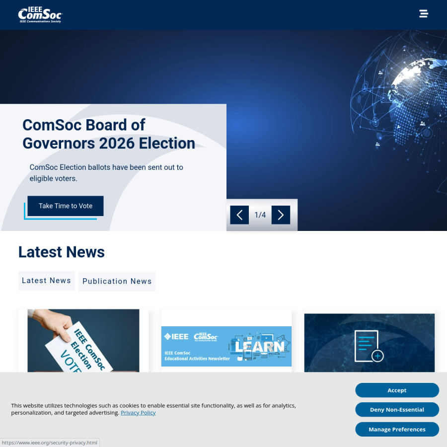 comsoc.org homepage screenshot