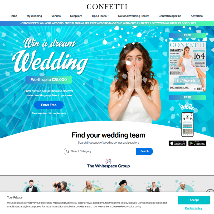 confetti.co.uk homepage screenshot