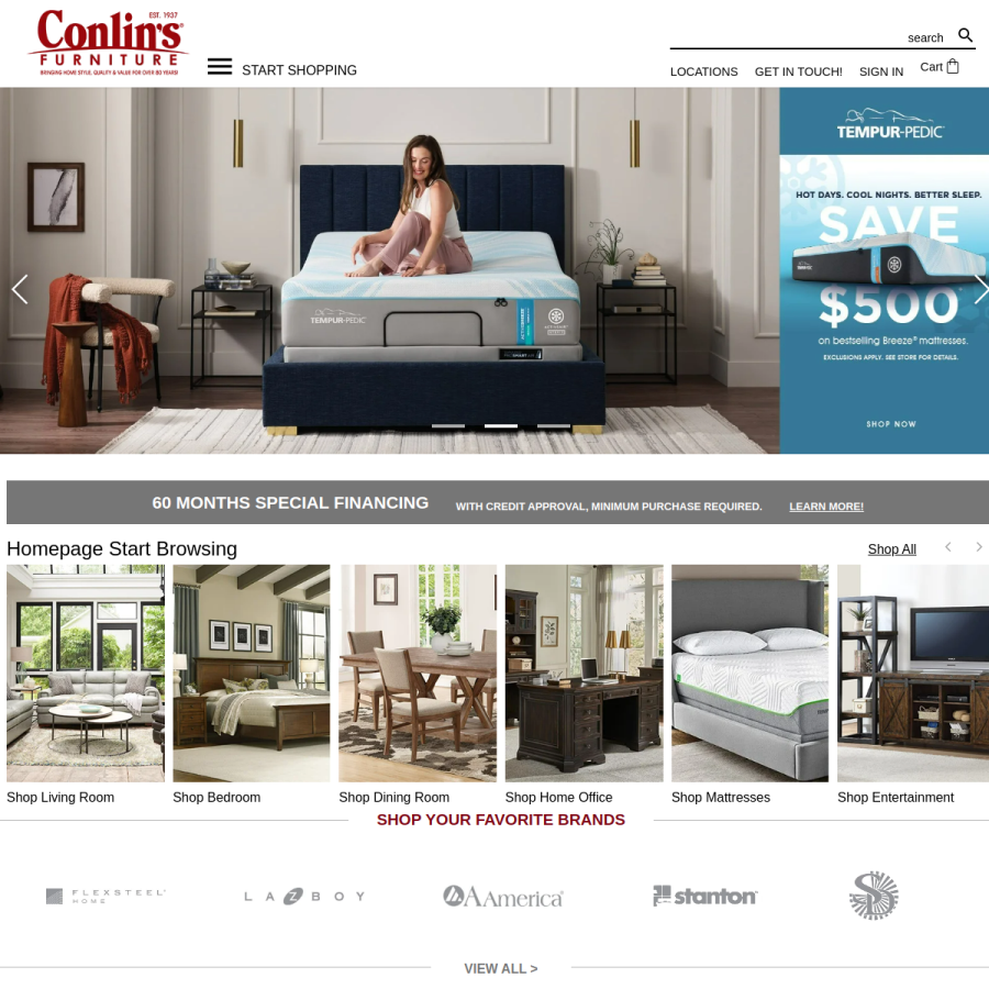conlins.com homepage screenshot