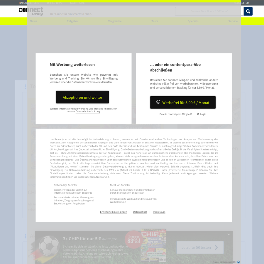 connect-living.de homepage screenshot
