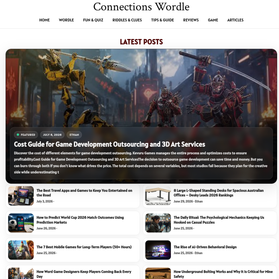connectionswordle.com homepage screenshot