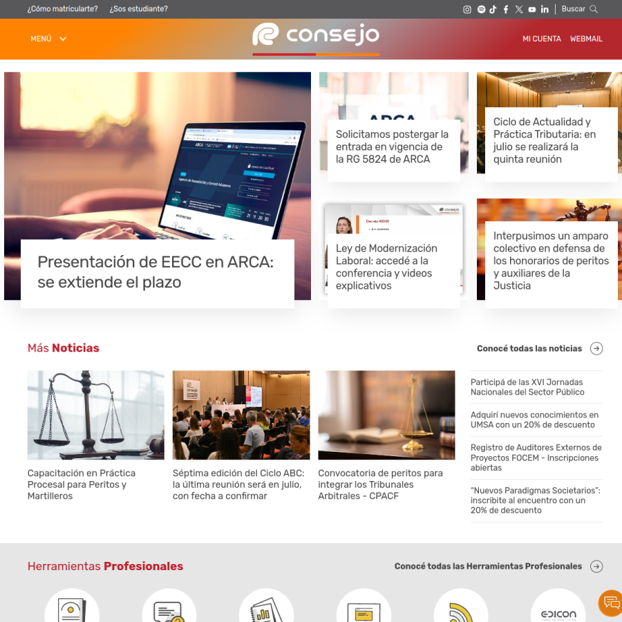 consejo.org.ar homepage screenshot