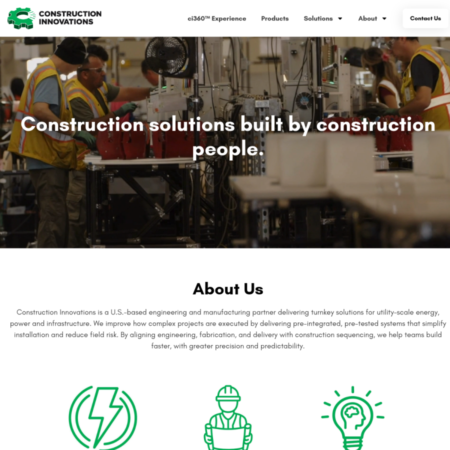 constructioninnovations.com homepage screenshot