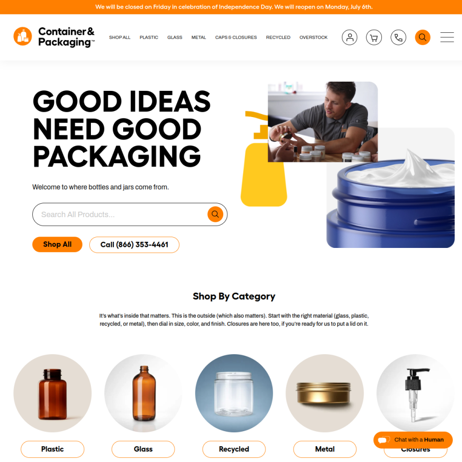 containerandpackaging.com homepage screenshot