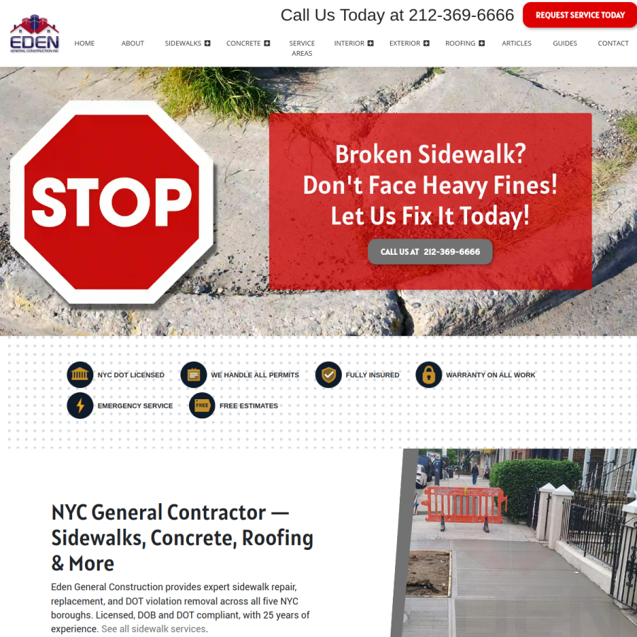 contractorinny.com homepage screenshot