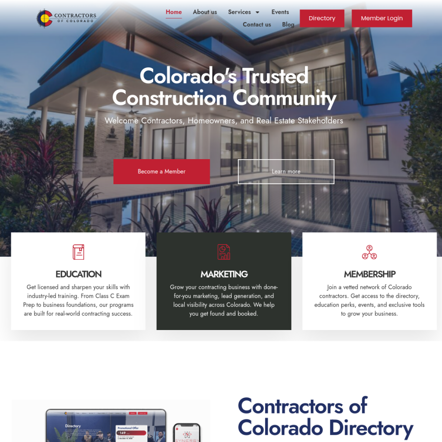 contractorsofcolorado.com homepage screenshot