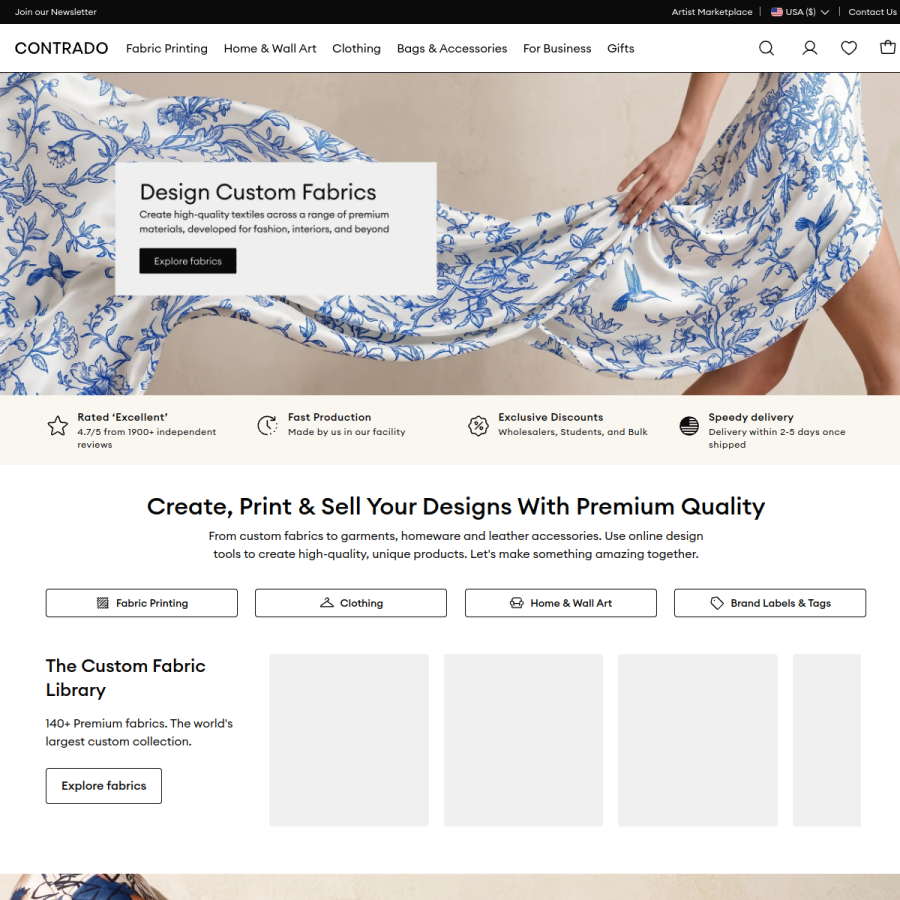 contrado.com homepage screenshot
