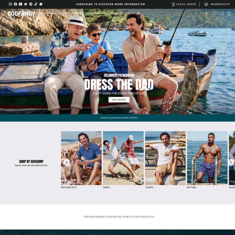 coofandy.com homepage screenshot