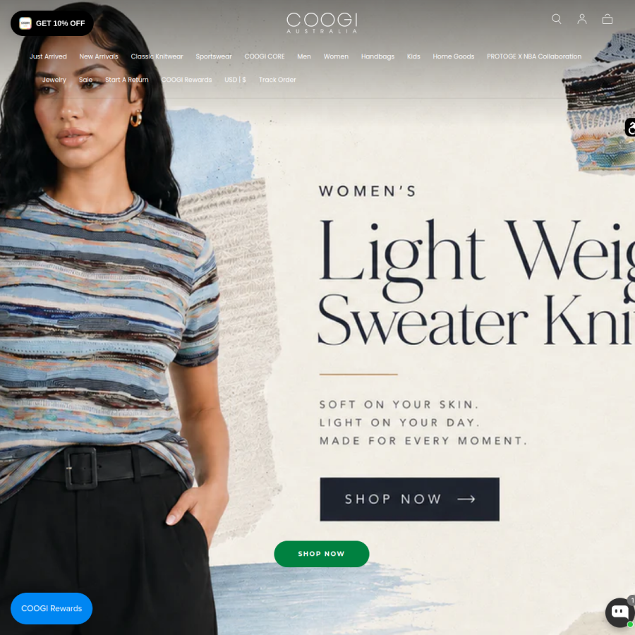 coogi.com homepage screenshot