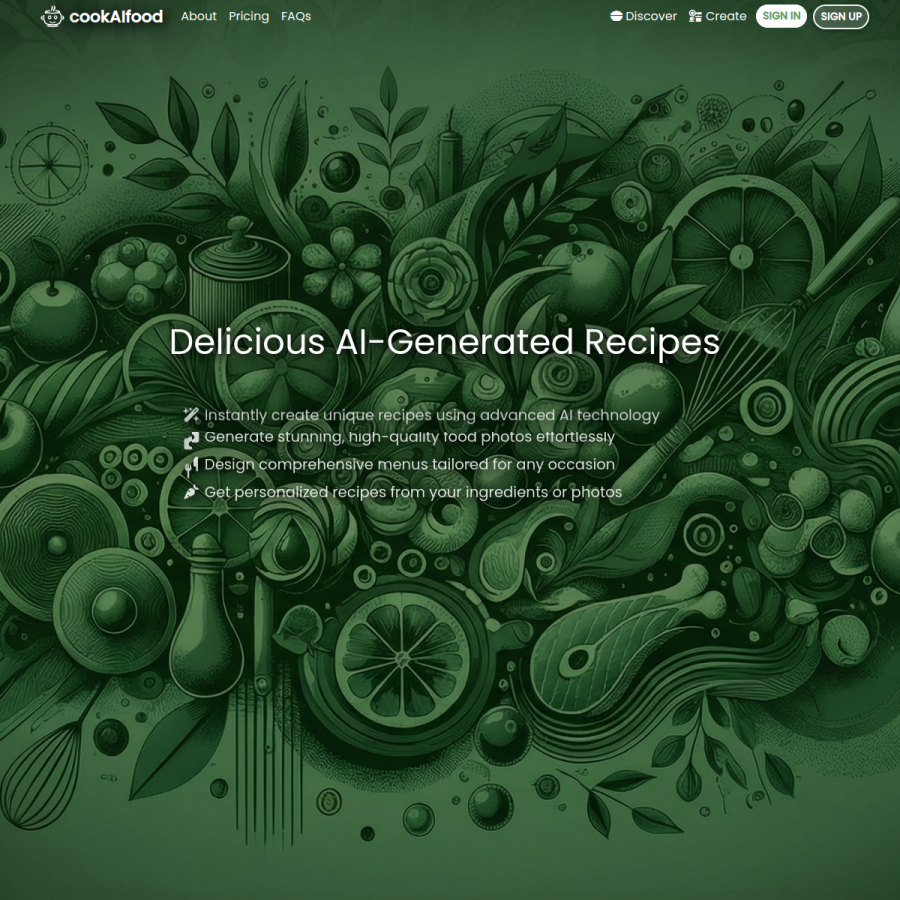 cookaifood.com homepage screenshot