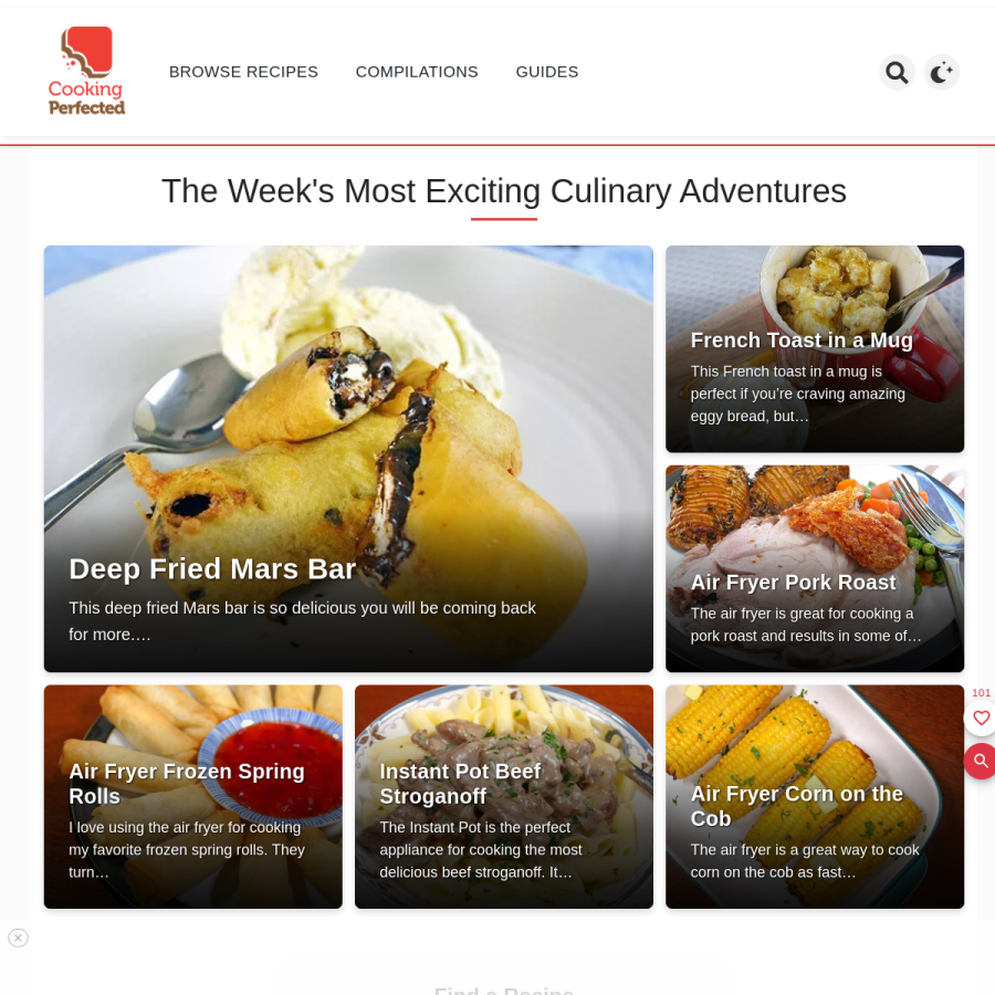 cookingperfected.com homepage screenshot