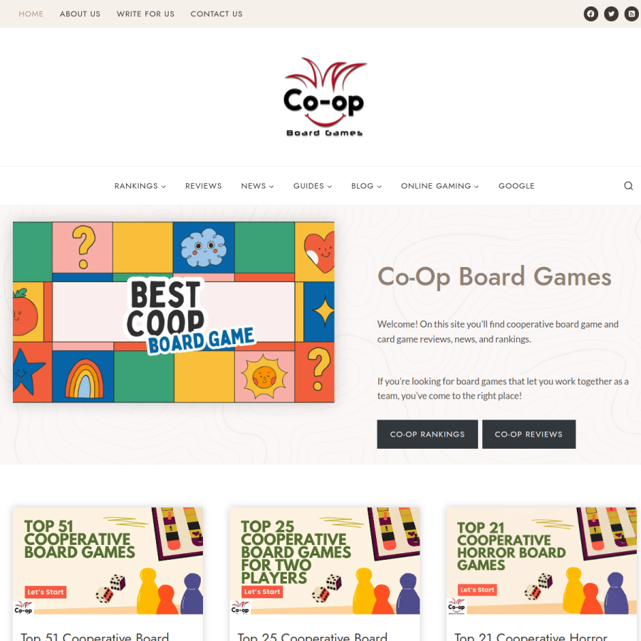 coopboardgames.com homepage screenshot