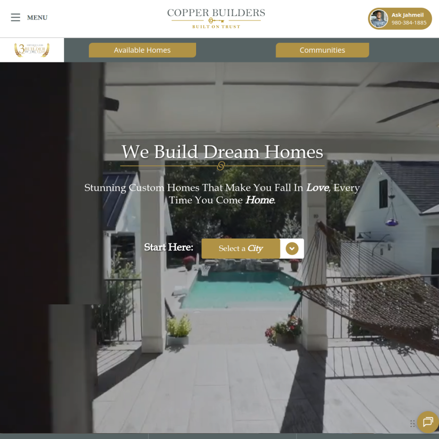 copperbuilders.com homepage screenshot