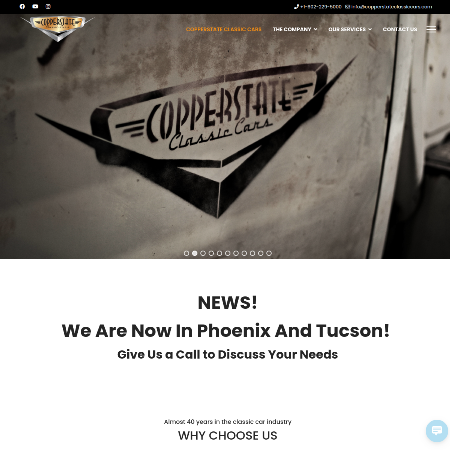copperstateclassiccars.com homepage screenshot