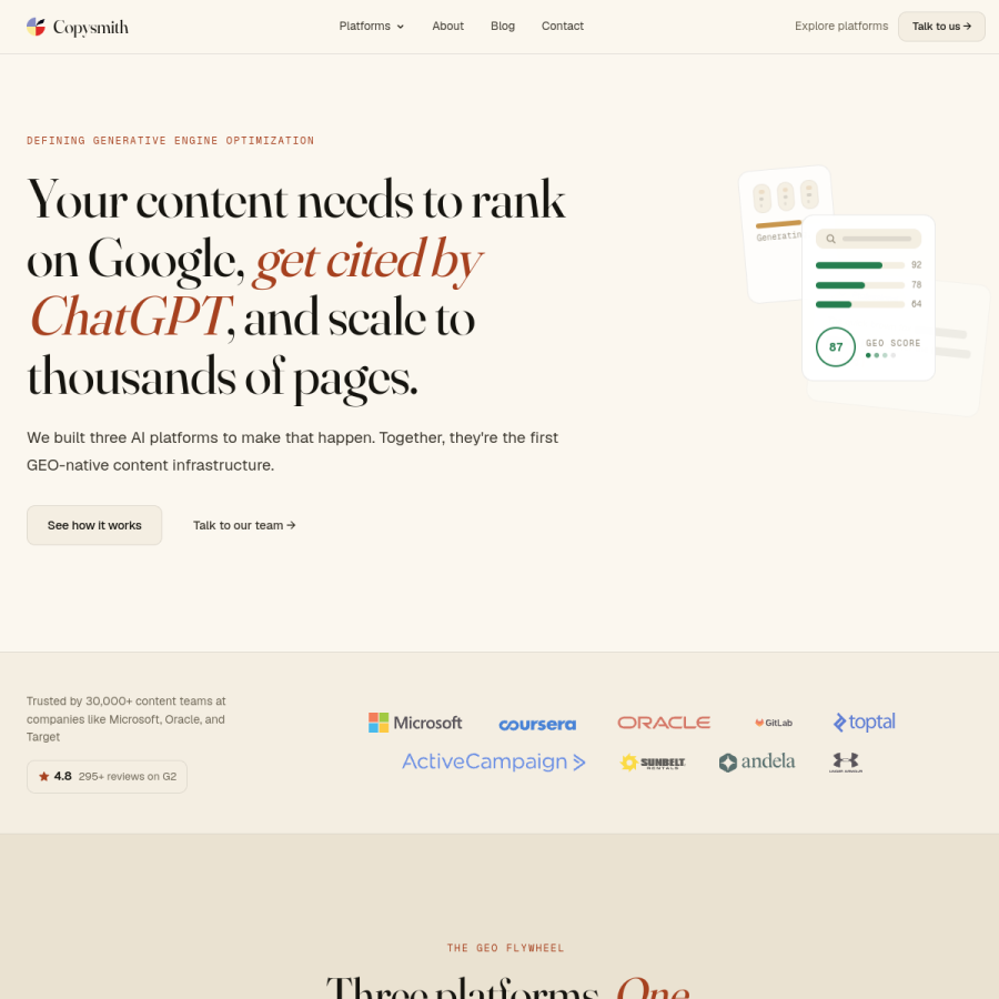 copysmith.ai homepage screenshot