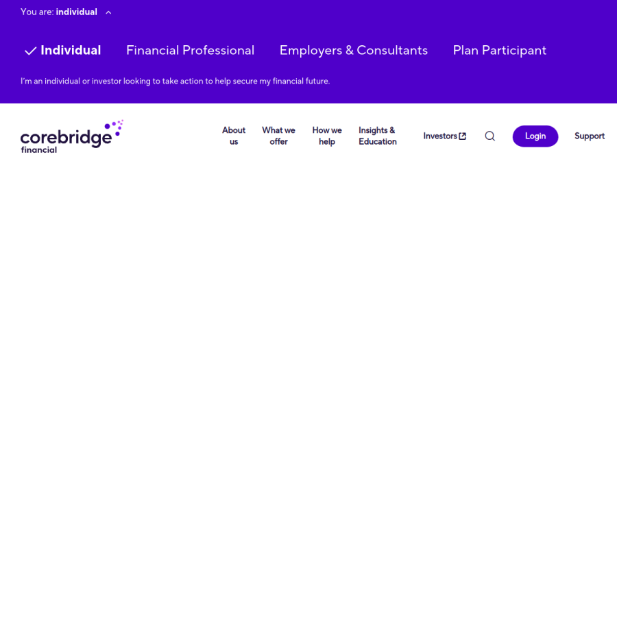 corebridgefinancial.com homepage screenshot
